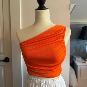 Orange One-Shoulder Top